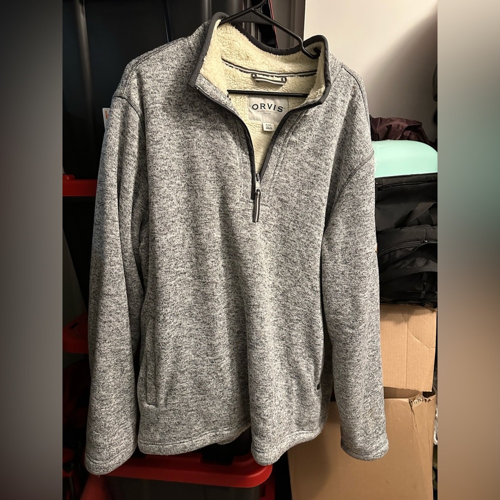Orvis shearling pull over 1/4 zip